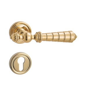 Juego de cerradura de manija de palanca de puerta de latón pulido de lujo - Product Image 1
