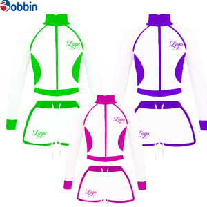 Conjunto de 2 Piezas de Chaqueta Corta y Pantalones Cortos Deportivos Casuales de Moda Hip Hop, Ajustados, de Spandex/Poliéster, con Cierre, para Mujer, Verano - Product Image 6