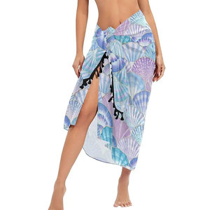 Soft Breathable Swim Cover Up Elegant Summer Beachwear Sarongs for Ladies New Arrival Women <b>Beach</b> Sarong <b>Wrap</b> Skirt - Product Image 3