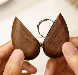 Boîte de rangement pour bijoux miniature, forme ronde, en bois, vide, pour mariage, en provenance d'Inde, en promotion. - Product Image 3