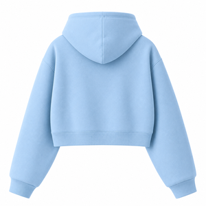 Custom Unisex Regular Fit Cropped Full Zipper Hoodie Solid P Heavyweight Cotton Fleece <b>Zip</b> <b>Hooded</b> OEM ODM Private Label Lined - Product Image 2