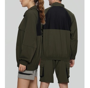 Veste coupe-vent respirante personnalisable avec logo design 100% polyester nylon imperméable coupe-vent grande taille bloc de couleurs été - Product Image 6