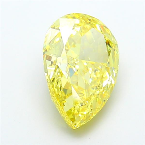 Bijoux en pierres précieuses certifiées luxe VS2, diamant de laboratoire de couleur jaune intense fantaisie, taille poire, 1,02 carat. - Product Image 5
