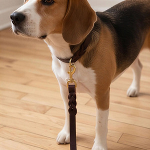 Accesorio para mascotas de cuero hecho a mano de primera calidad con diseño trenzado para una apariencia elegante y de alta calidad a bajo precio. - Product Image 1