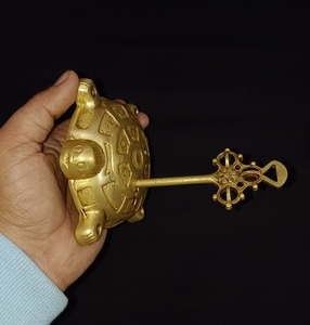 Candado Decorativo de Tortuga en Latón Chapado en Oro con Llaves, Obra de Arte Decorativa de Feng Shui para Interiores Residenciales - Product Image 6