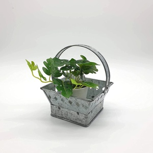 Galvanized Metal Basket Planter and Storage <b>Box</b> <b>For</b> <b>Garden</b> and Home Decoration Modern Planter Bucket - Product Image 5