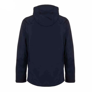 Men Softshell Jacket Hooded Fleece Backed Windproof Waterproof <b>Raincoat</b> Breathable Outdoor Climbing Coat Navy for Raining Season - Product Image 3