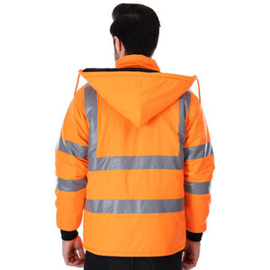 เสื้อแจ็คเก็ตทำงานแบบสะท้อนแสงสำหรับผู้ชาย Econex Sports สีส้ม ผลิตจากโพลีเอสเตอร์ ทนทานต่อการฉีกขาด พร้อมแถบสะท้อนแสง ซิป และกระเป๋า - Product Image 1
