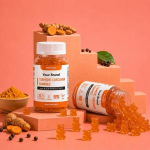 Gummies de soutien immunitaire articulaire pour enfants, sans OGM, végétariennes, sans gluten, saveur curcuma, orange et mangue, marque privée OEM - Product Image 2