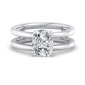 Double Band Oval <b>Cushion</b> Moissanite Diamond Hidden Halo Romantic Propose Gift 925 Sterling Silver <b>Ring</b> - Product Image 3