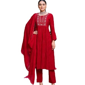 Dernier concepteur Heavy Satin Silk Hand Work Kurti Set par Fab Zone - Product Image 1