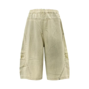Pantalones cortos tipo cargo de color beige para hombre, corte holgado, hasta la rodilla, estilo informal, para verano, con bolsillos laterales - Product Image 2