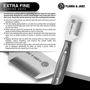 Flamia & Jabz Stainless Steel Pet Comb Wood Handle Dog Grooming Tool Stripping knife Cats and Dogs Black - Product Image 4