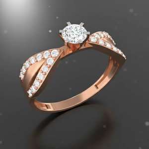 แหวนหมั้นเพชรโรสโกลด์หรูหรา ดีไซน์ไขว้แบบอินฟินิตี้ สำหรับผู้หญิง เหมาะสำหรับเป็นของขวัญวันครบรอบ - Product Image 1