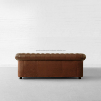 Canapé-lit Chesterfield semi-circulaire contemporain en tissu, trois places, en bois brun, rembourré en mousse, modèle 2026, pour l'exportation mondiale