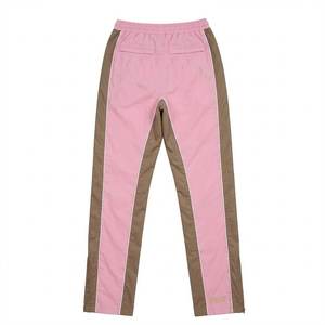 Ventes en gros de vestes coupe-vent en nylon pour hommes avec logo personnalisé, panneaux roses et bruns, avec pantalon, pour l'été, style streetwear élégant et respirant - Product Image 5