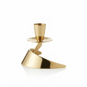 Support de bougie en laiton doré moderne avec ruban abstrait, bougeoir de luxe pour la maison, décoration de table, vente en gros - Product Image 5