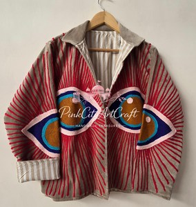 Handcrafted Suzani Embroidery Velvet <b>Quilted</b> Jacket Breathable Eco-Friendly High Quality Thick Elegant Vintage-Inspired Boho - Product Image 4