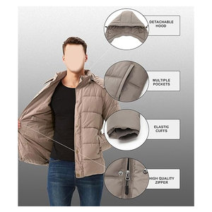 Chaqueta de Invierno para Hombre, Acolchada, Gruesa, con Capucha, Impermeable, Premium, Cálida, Informal, para Exteriores - Product Image 4