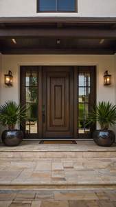 Puerta de Alta Durabilidad con Aislamiento Acústico, Acabado Minimalista, Superficie Lateral para Uso Exterior e Interior, Madera de Roble y Teca Premium para Villas - Product Image 3