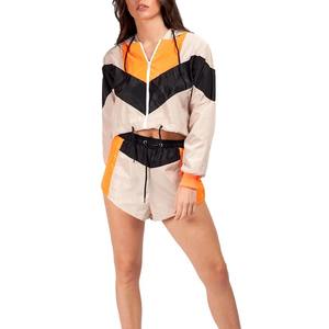 Conjunto Deportivo Corto Personalizado para Mujer, Chaqueta Cortavientos y Pantalones Cortos, Dos Piezas, Unisex - Product Image 1