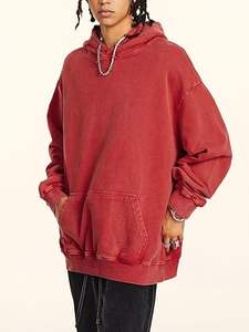 <b>Men</b>’s Acid Wash Hoodie Polyester Cotton Blend Pullover <b>Sweatshirt</b> Custom Logo Streetwear <b>Hoodies</b> Oversized Vintage Washed - Product Image 3