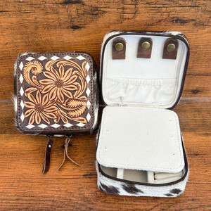 กล่องเก็บเครื่องประดับสำหรับเดินทางทำจากหนังทำมือแบบพกพากล่องเครื่องประดับหนังวัวคุณภาพสูงใหม่หรูหรา - Product Image 4