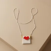 Collier Pendentif Bohème Multicolore en Perles de Verre et Perles de Riz, Motif Géométrique, avec Pochette à Monnaie, pour Filles et Femmes, Cadeau