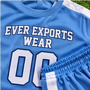 Ensemble de maillot et short de basket-ball personnalisé bleu ciel avec bordure blanche, avec nom et numéro de l'équipe, couleurs d'équipe personnalisées - Product Image 3