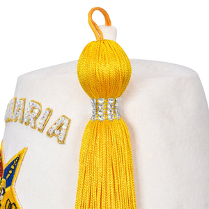 Sombrero Fez Blanco Puro Bordado a Mano con Hilos de Oro, Novedad 2026, MOQ Bajo, Sombreros Masónicos al por Mayor de Alta Calidad - Product Image 3