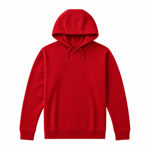 Sweat-shirt à capuche rouge pour homme, coupe classique, en molleton de coton, pull décontracté, vêtement d'automne - Product Image 3