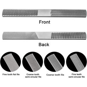 Juego de limas de mano de 4 piezas: limas redondas, semirredondas, planas y de aguja para afilar herramientas de madera y metal - Product Image 3