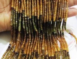 Perles facettées rondes en tourmaline jaune naturelle authentique de haute qualité, taille 4 mm, brin de 13 pouces de long, pour bijoux - Product Image 5