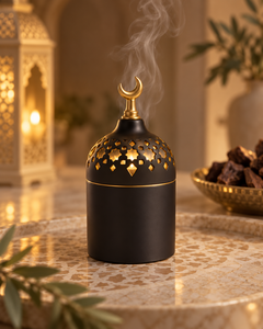 Brûleur d'encens Bakhoor de luxe en métal, style indien et arabe, avec couvercle en forme de croissant, décoratif, pour Oud aromatique, écologique, pour Ramadan, Aïd, restaurant et maison - Product Image 2