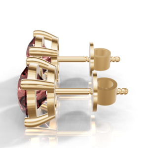 Heerani Jewels Natural Round Garnet 925 <b>Sterling</b> <b>Silver</b> Classic <b>Stud</b> Vermeil Rose Gold Unisex <b>Earrings</b> - Product Image 3