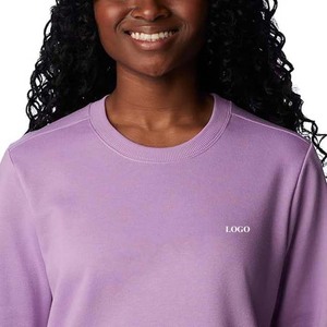 Sudadera de Forro Polar para Mujer 2026, 100% Algodón, Mangas Largas, Cómoda, Impresión Personalizada Frontal, Servicio OEM Disponible, Alta Calidad - Product Image 4
