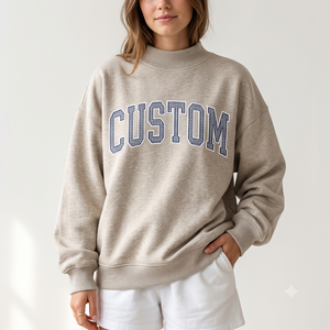 Women Oversized <b>Mock</b> <b>Neck</b> Relaxed Street Style Sweatshirt Soft Cozy Casual <b>Top</b> for Daily Fashion and Comfortable Wear - Product Image 1