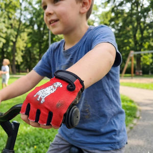 Gants de vélo pour enfants, demi-doigts, de qualité supérieure, légers, anti-UV, respirants, avec sangle de poignet réglable, séchage rapide, pour tout-petits - Product Image 5