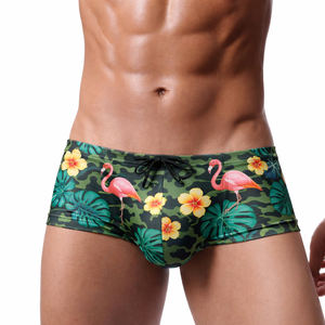 Wholesale <b>Men</b> <b>White</b> Tropical Print Swim <b>Briefs</b> Low-Rise Underwear Quick Dry Summer Beachwear 2026 - Product Image 4