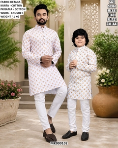 <b>Men's</b> Yellow Cotton <b>Kurta</b> With White Diamond Print Regular Fit Traditional Indian Pakistani Style MK000102 - Product Image 6