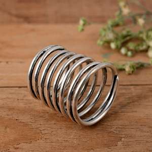 Handmade <b>925</b> Sterling <b>Silver</b> Multi-Spiral Arthritis Splint <b>Ring</b> Adjustable Full Finger Support - Product Image 3
