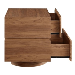 Table de chevet moderne de style mid-century en bois de luxe avec 2 tiroirs, meuble de chambre minimaliste, table d'appoint de rangement pour utilisation au chevet - KALA CONCEPT - Product Image 2