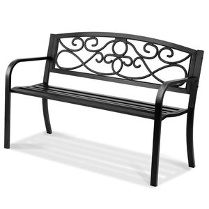 Panca da Giardino in Legno Stile Antico da 50 Pollici, Capacità di Carico 250 kg, con Schienale per Patio e Uso Esterno in Parchi - Product Image 1