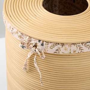 Cesto de lavandería de ratán hecho a mano de gran capacidad con tela en el interior, cesta de almacenamiento para baño y organizador de armario - Product Image 4