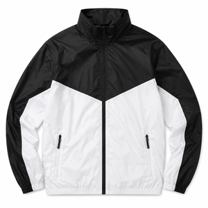 Men's Color Blocking Sporty <b>Racer</b> <b>Jacket</b> Windproof Polyester Stand Collar Zipper Closure Regular Fit Spring Wear - Product Image 1