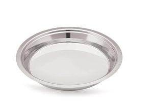 Assiette à dîner en acier inoxydable de qualité supérieure |   Assiette Ronde en Métal Durable pour la Maison, la Cuisine, le Restaurant, l'Hôtel, pour Servir les Repas - Product Image 3