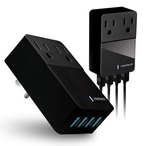 Stazione di ricarica veloce a parete con 2 prese e 4 porte USB per la ricarica Multi-dispositivo - Product Image 1