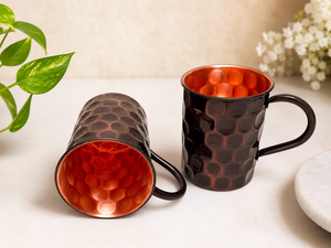FAIZA CRAFT Juego de Tazas Moscow Mule de Cobre Puro 100% Hechas a Mano de Alta Calidad, Taza de Cobre Sólido Vintage Ecológica con Asa para - Product Image 2