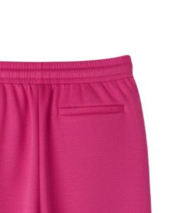 กางเกงวอร์มขายาวสีชมพูสดใสสำหรับผู้หญิง เอวยางยืด มีเชือกผูก เอวสม็อค กางเกงลำลองทรงหลวม รับผลิตตามแบบ OEM ขายส่งจำนวนมากจากโรงงาน - Product Image 6