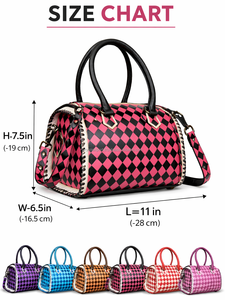 2026 Wholesale Lightweight Travel Duffel Bag Large Capacity Hand <b>Tooled</b> Checkered Pattern Zipper Crossbody Speedy Bags for Women - Product Image 2